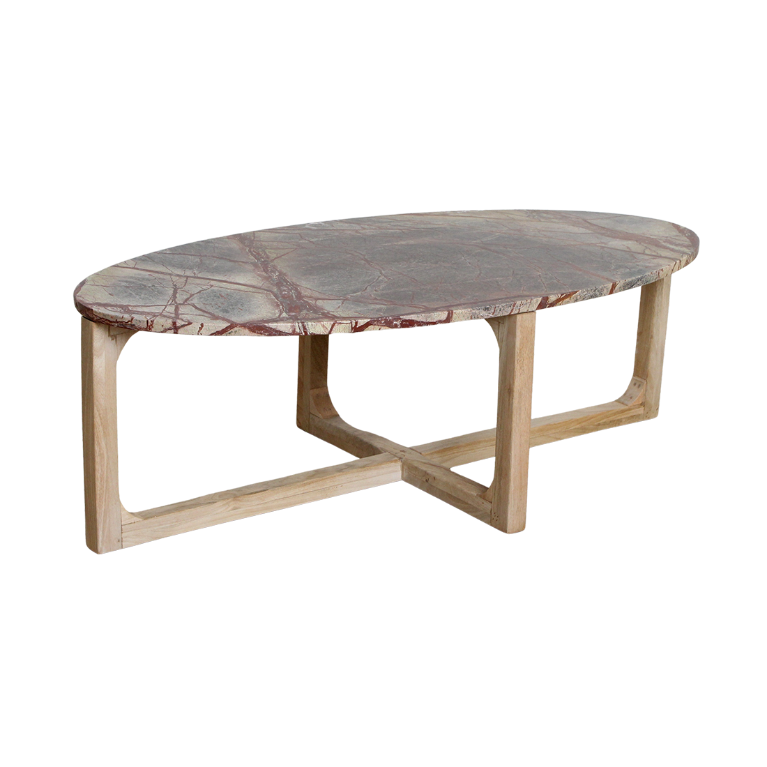 Raw Materials Ovale Marmeren Salontafel Bizar Bruin 120x60cm