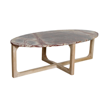 Raw Materials Ovale Marmeren Salontafel Bizar Bruin 120x60cm