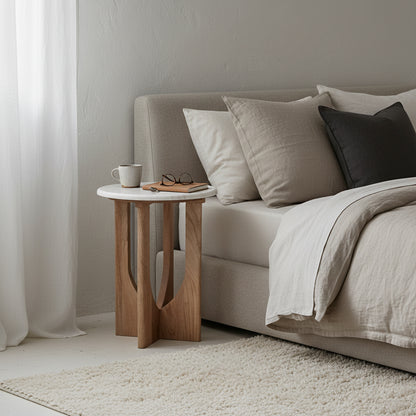 Raw Materials Kuching Marmeren Bijzettafel - Wit