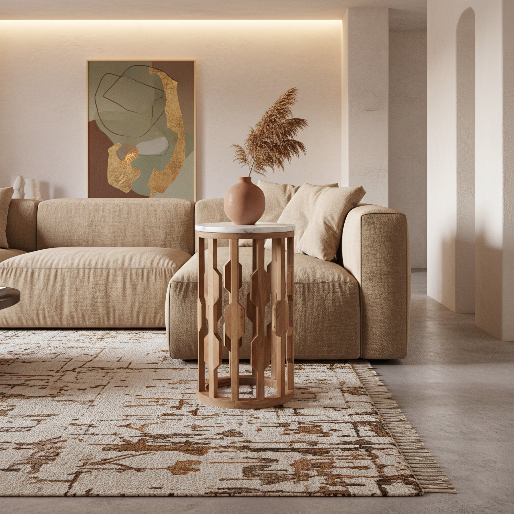 Raw Materials Atjeh Marmeren Bijzettafel - Wit