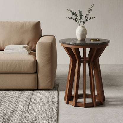 Raw Materials Sabah Marmeren Bijzettafel - Zwart