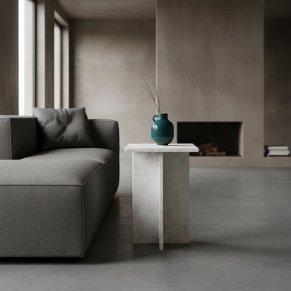 Raw Materials Bijzettafel Beijing 35x35cm Wit Marmer