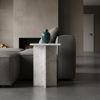 Raw Materials Bijzettafel Beijing 35x35cm Wit Marmer