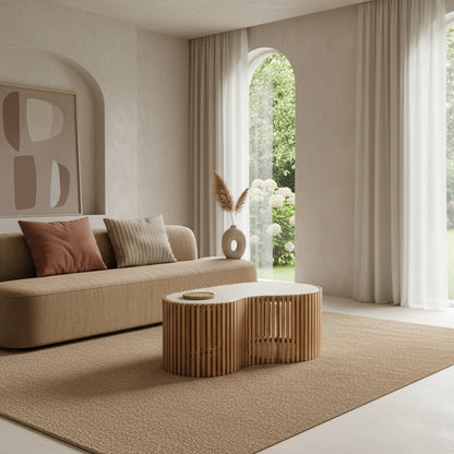 Raw Materials Marmeren Salontafel 93x54cm Sungkai Hout