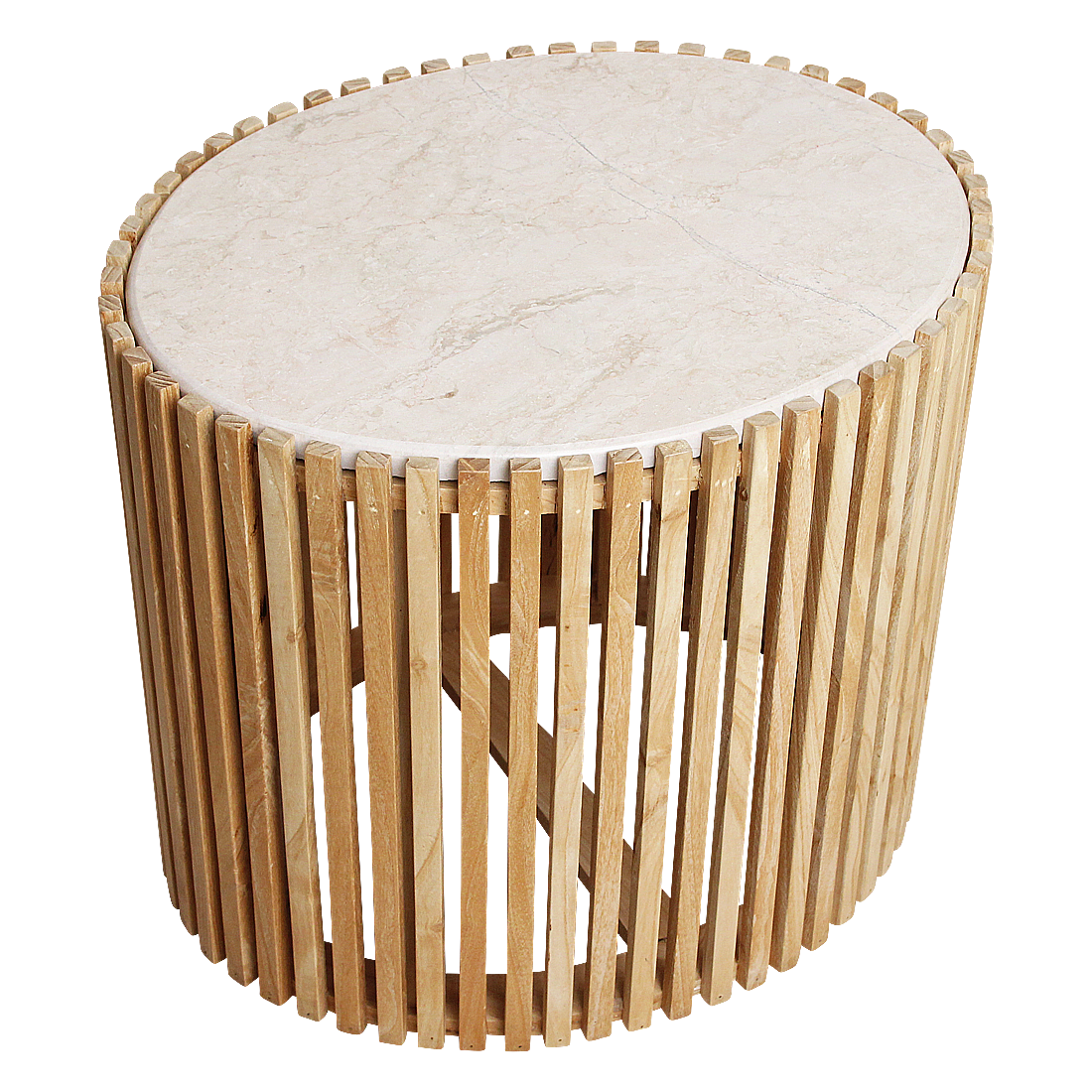 Raw Materials Bijzettafel Infinity Ovaal 52x42cm Marmer Naturel