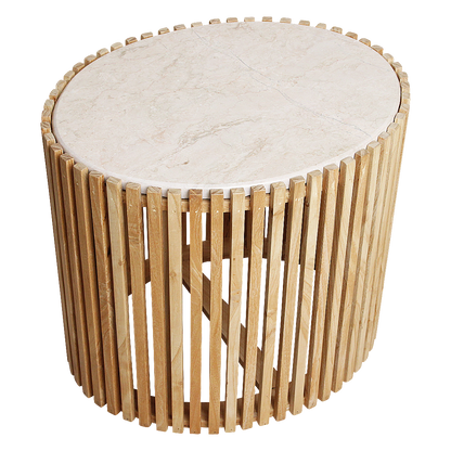 Raw Materials Bijzettafel Infinity Ovaal 52x42cm Marmer Naturel