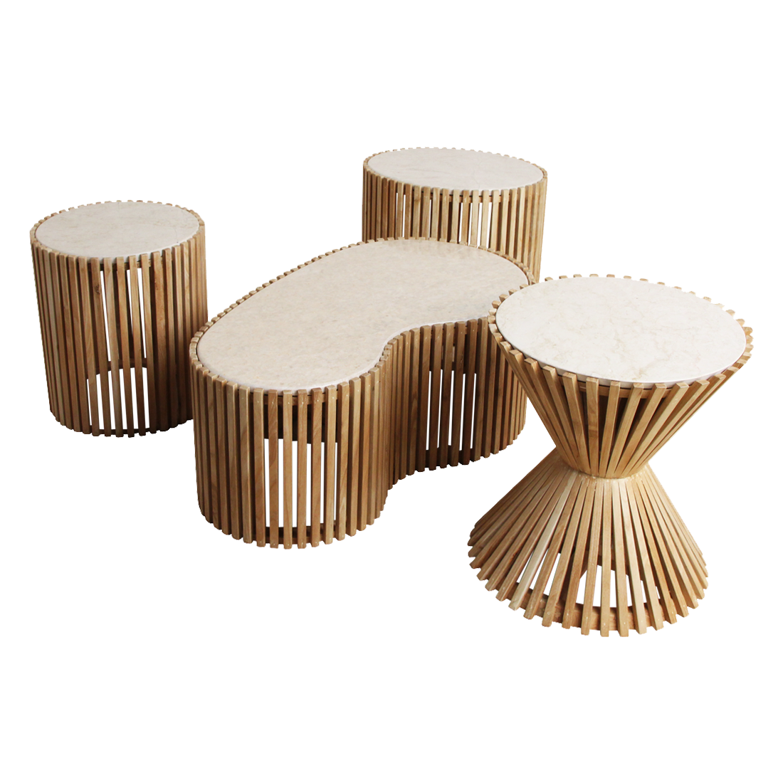 Raw Materials Bijzettafel Infinity Ovaal 52x42cm Marmer Naturel