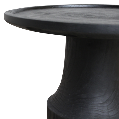 Raw Materials Bijzettafel Nero Midnight Rond 50cm Zwart Teakhout