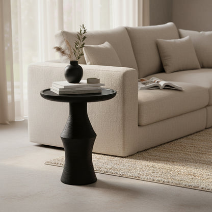 Raw Materials Bijzettafel Nero Twilight Rond 50cm Teakhout Zwart