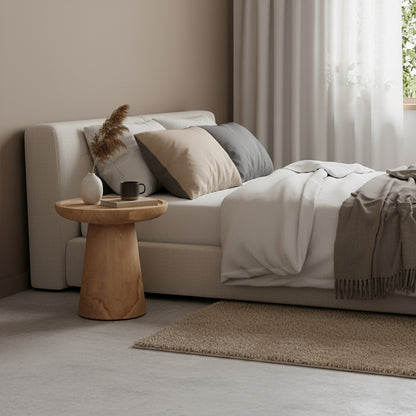 Raw Materials Bijzettafel Nero Ray Rond 40cm Teakhout