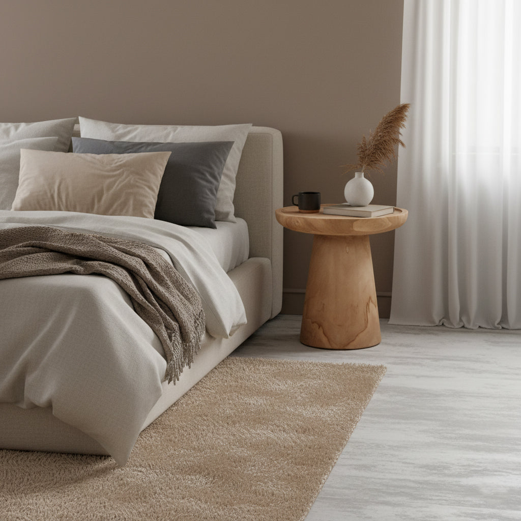 Raw Materials Bijzettafel Nero Ray Rond 40cm Teakhout