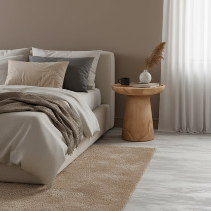 Raw Materials Bijzettafel Nero Ray Rond 40cm Teakhout