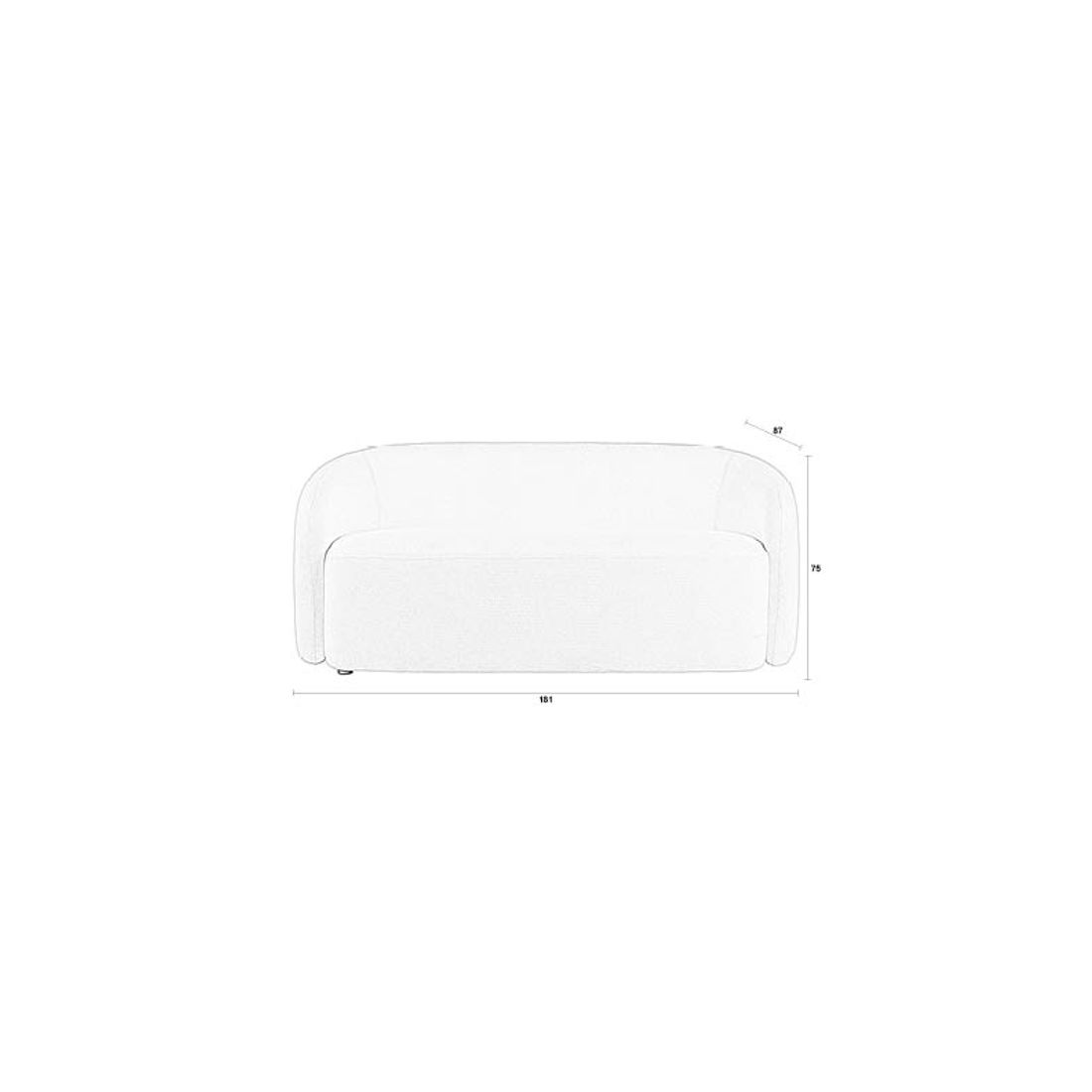 White Label Living 2.5-zits Bank Len Wit - KwaliteitWonen.nl