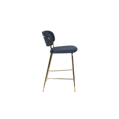 White Label Living Barkruk Jolien Goud Donkerblauw - KwaliteitWonen.nl
