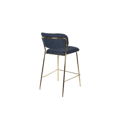 White Label Living Barkruk Jolien Goud Donkerblauw - KwaliteitWonen.nl
