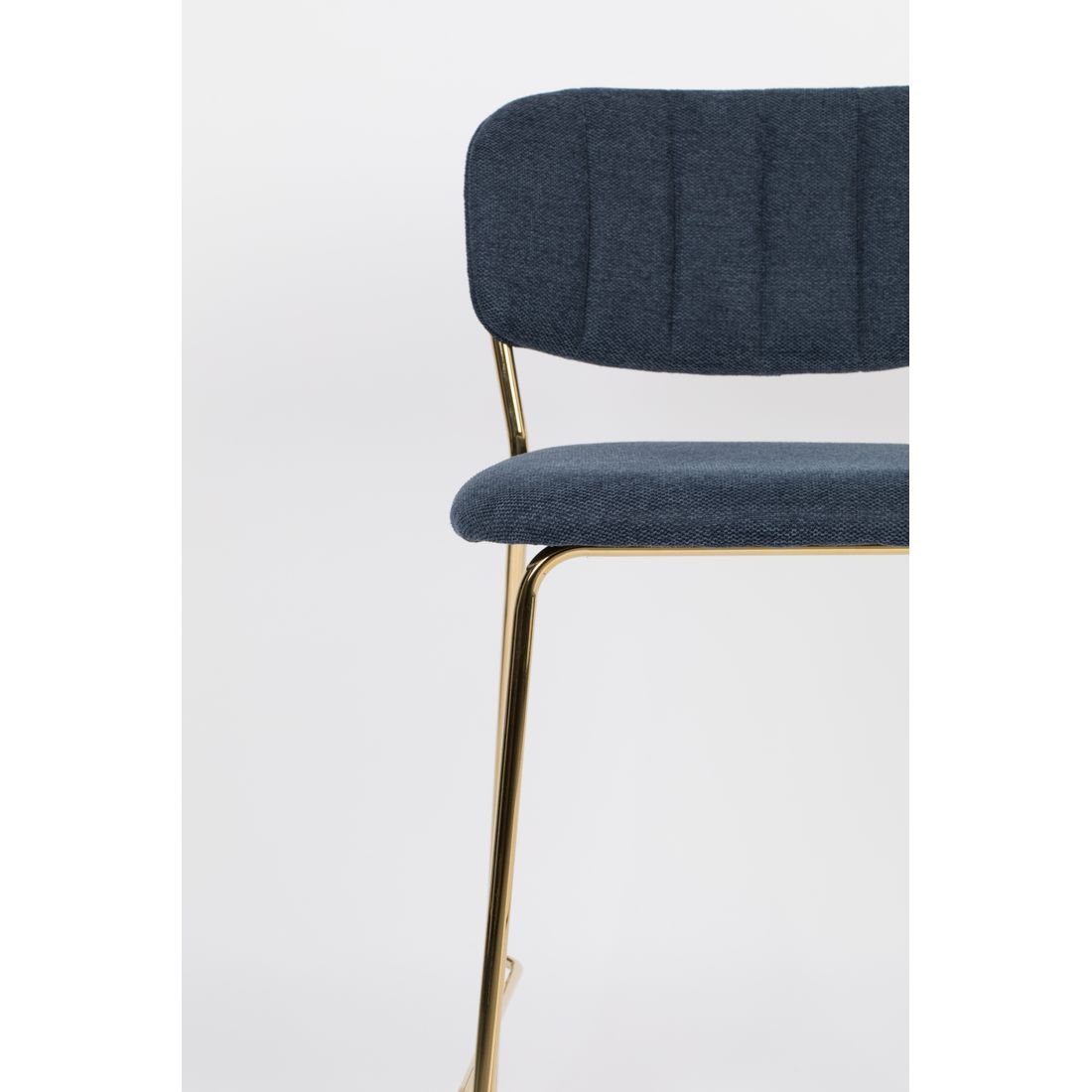 White Label Living Barkruk Jolien Goud Donkerblauw - KwaliteitWonen.nl