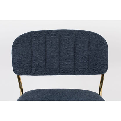 White Label Living Barkruk Jolien Goud Donkerblauw - KwaliteitWonen.nl