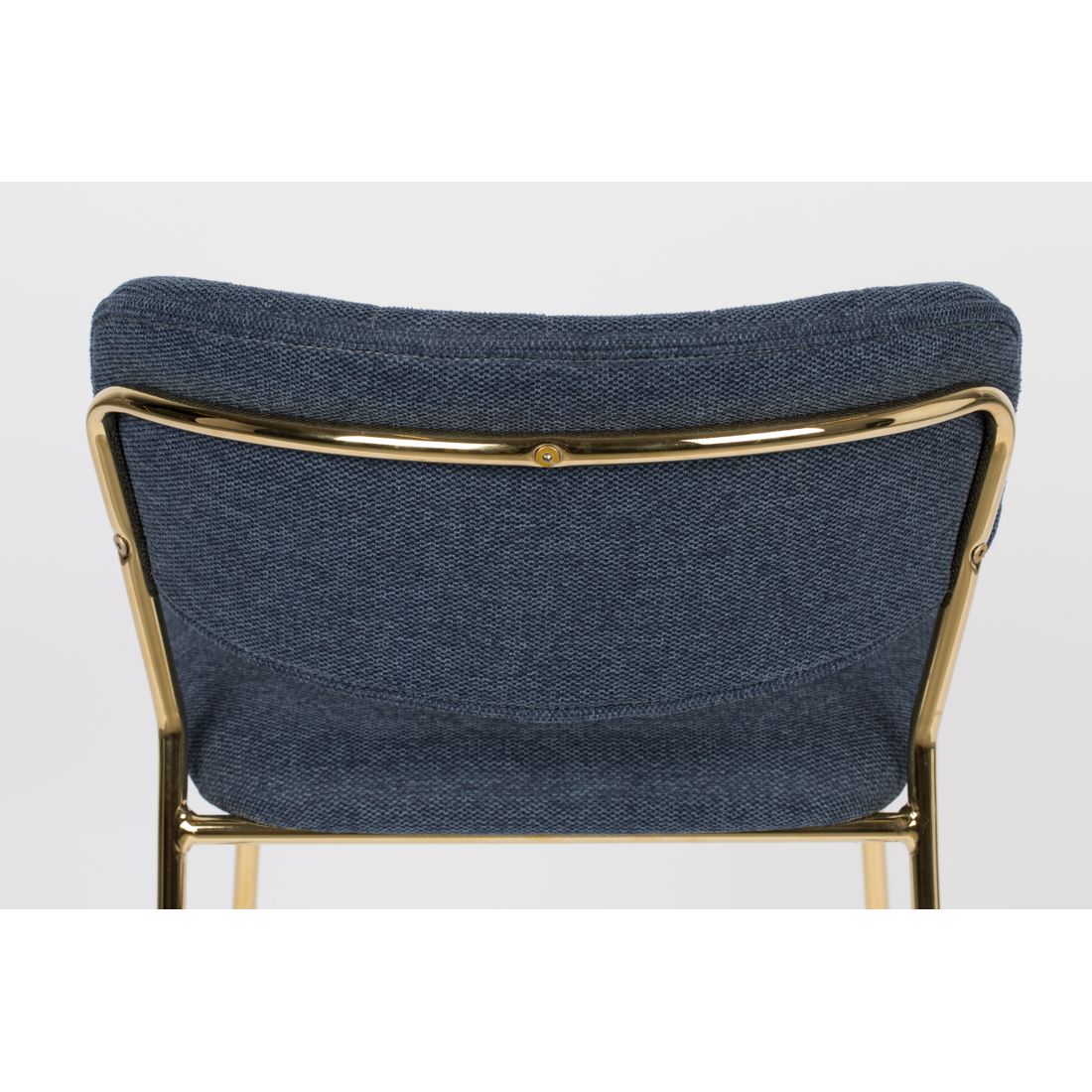 White Label Living Barkruk Jolien Goud Donkerblauw - KwaliteitWonen.nl