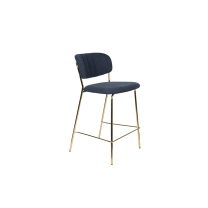 White Label Living Barkruk Jolien Goud Donkerblauw - KwaliteitWonen.nl