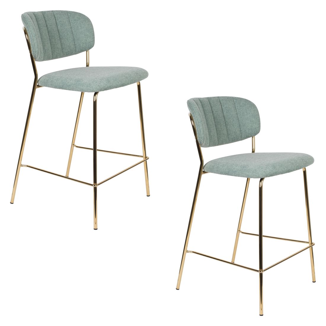White Label Living Barkruk Jolien Goud Groen - KwaliteitWonen.nl