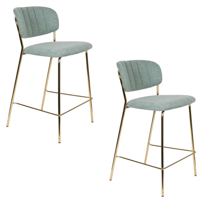 White Label Living Barkruk Jolien Goud Groen - KwaliteitWonen.nl