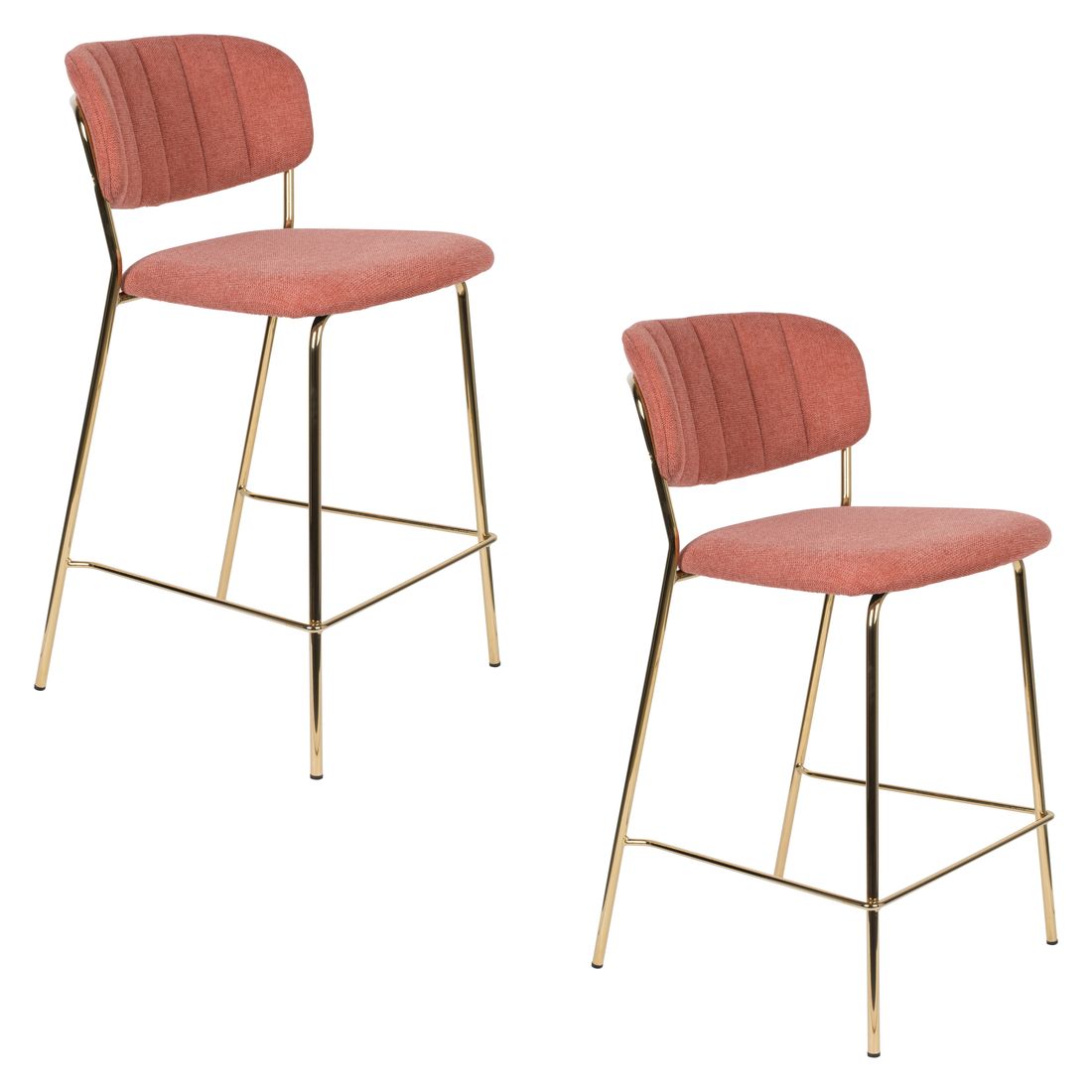 White Label Living Barkruk Jolien Goud Roze - KwaliteitWonen.nl
