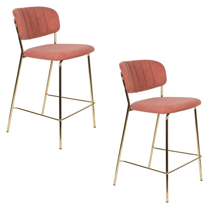 White Label Living Barkruk Jolien Goud Roze - KwaliteitWonen.nl