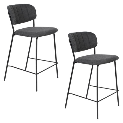 White Label Living Barkruk Jolien Zwart / Donkergrijs - KwaliteitWonen.nl