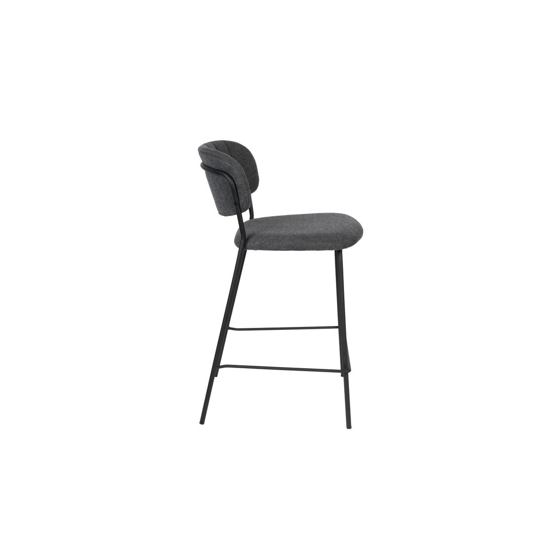 White Label Living Barkruk Jolien Zwart / Donkergrijs - KwaliteitWonen.nl