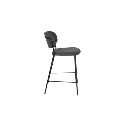 White Label Living Barkruk Jolien Zwart / Donkergrijs - KwaliteitWonen.nl