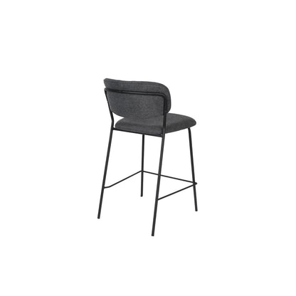 White Label Living Barkruk Jolien Zwart / Donkergrijs - KwaliteitWonen.nl