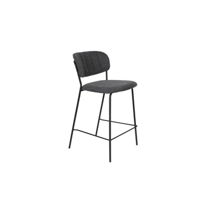 White Label Living Barkruk Jolien Zwart / Donkergrijs - KwaliteitWonen.nl
