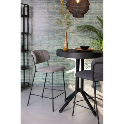 White Label Living Barkruk Jolien Zwart Grijs - KwaliteitWonen.nl