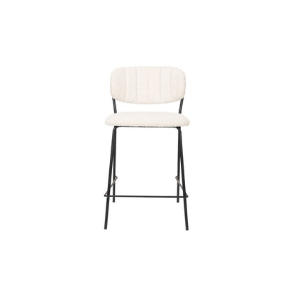 White Label Living Barkruk Jolien Zwart / Wit Boucle - KwaliteitWonen.nl