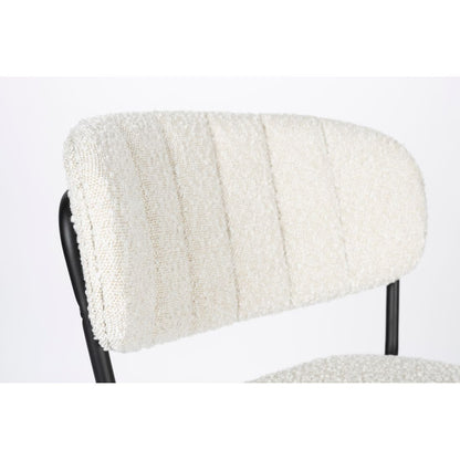 White Label Living Barkruk Jolien Zwart / Wit Boucle - KwaliteitWonen.nl