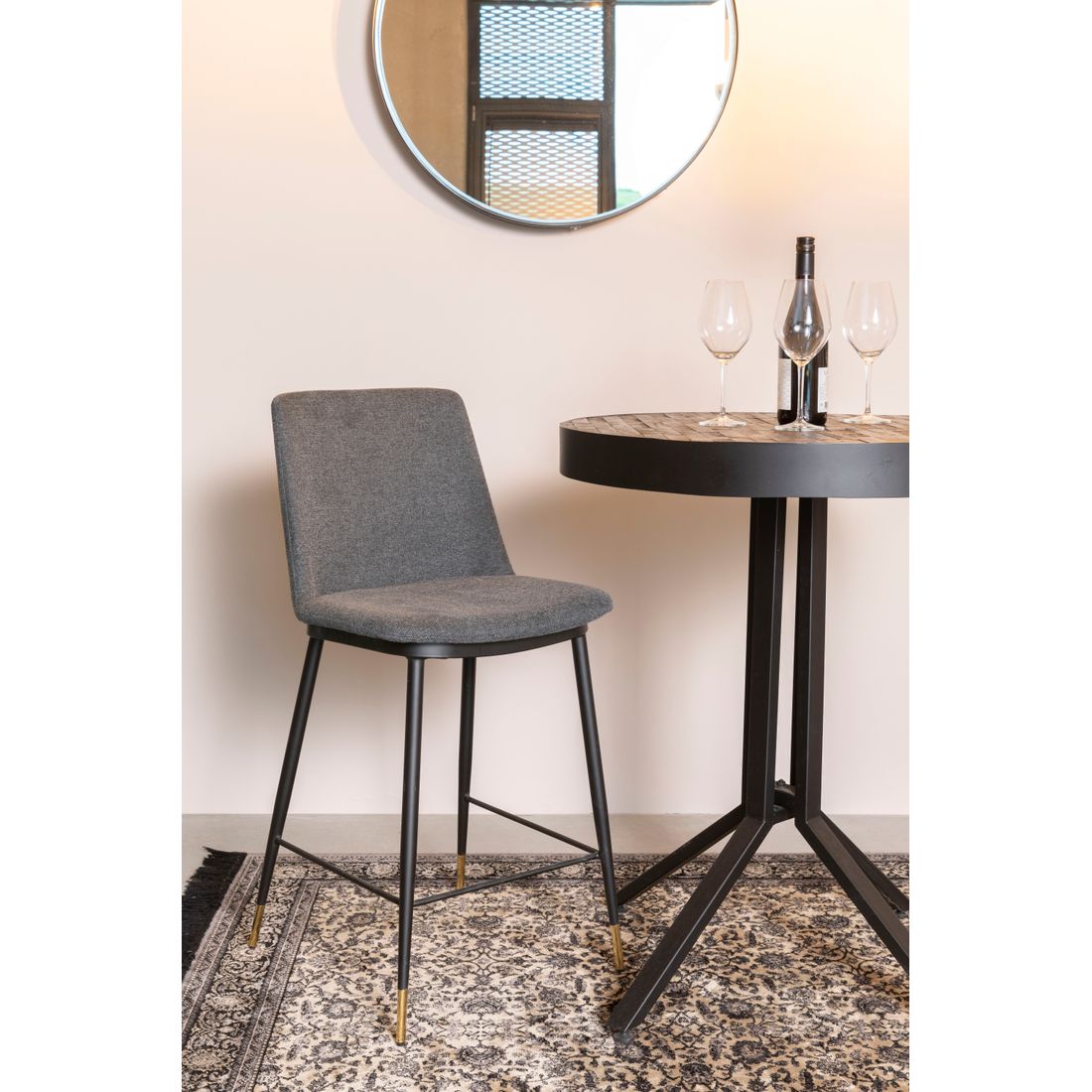 White Label Living Barkruk Lionel Donkergrijs - KwaliteitWonen.nl