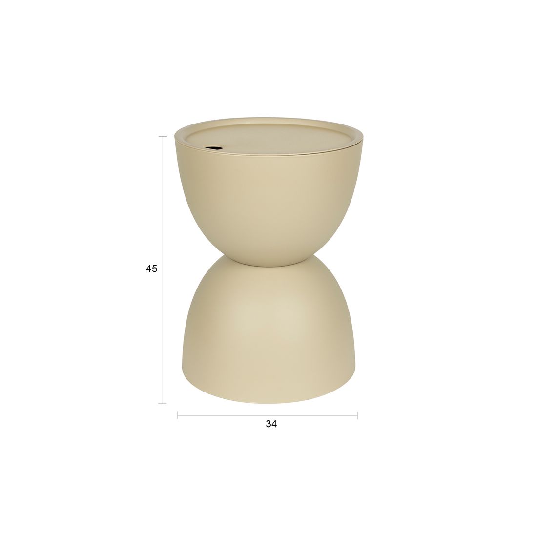 White Label Living Bijzettafel Buiten Mara Beige-Kwaliteitwonen.nl