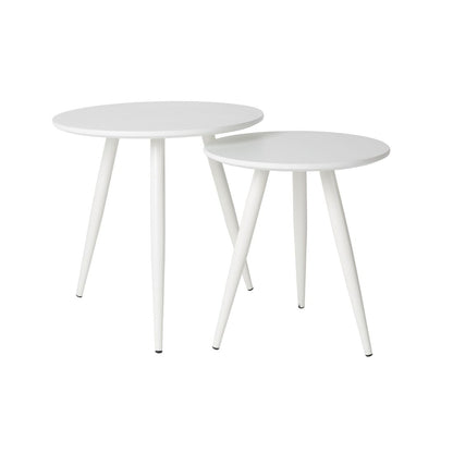 White Label Living Bijzettafel Daven Wit (Set van 2) - KwaliteitWonen.nl