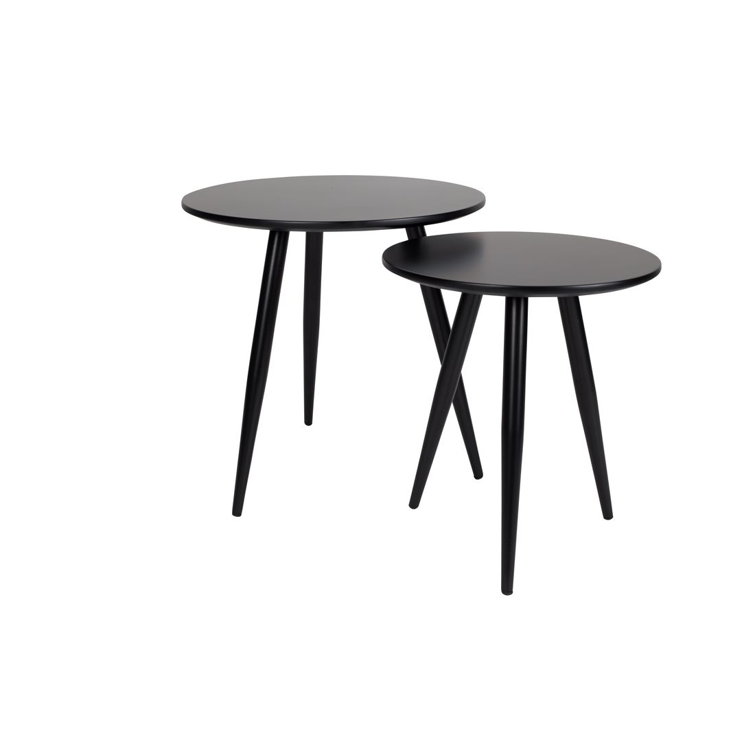White Label Living Bijzettafel Daven Zwart (Set van 2) - KwaliteitWonen.nl