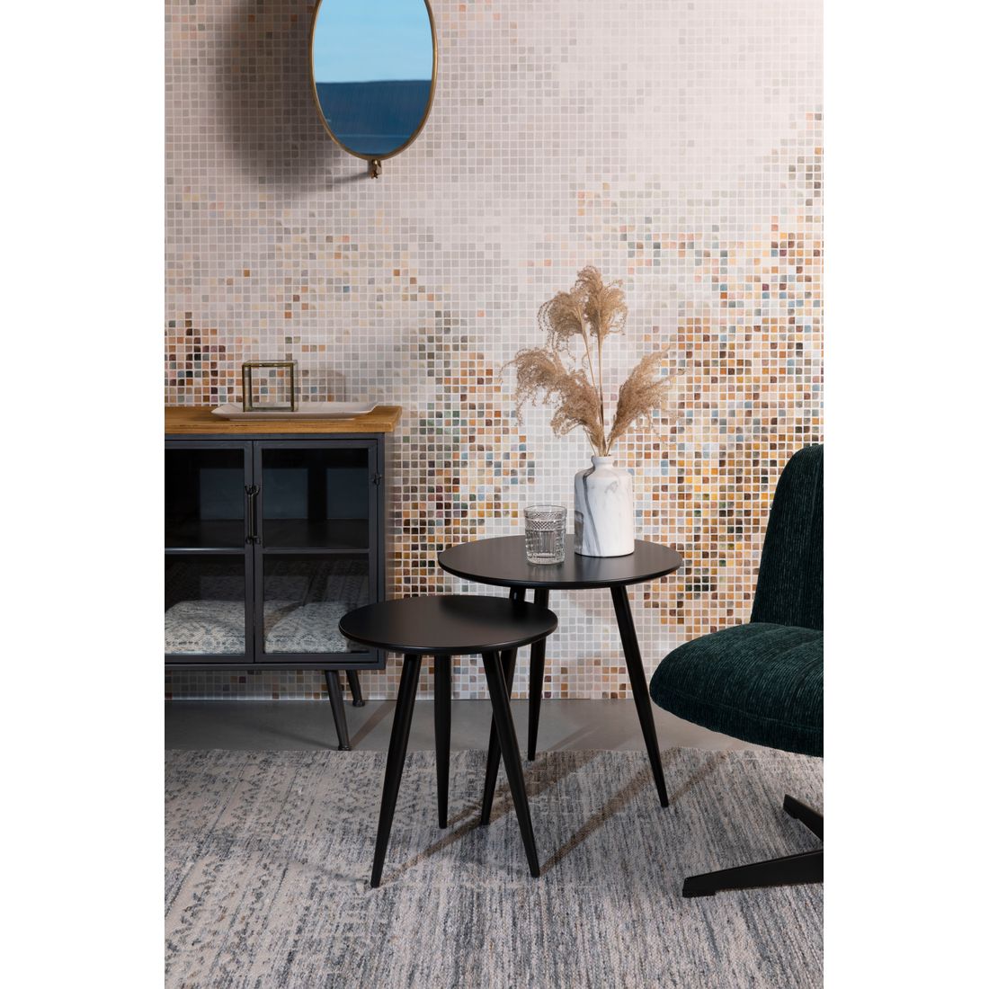 White Label Living Bijzettafel Daven Zwart (Set van 2) - KwaliteitWonen.nl