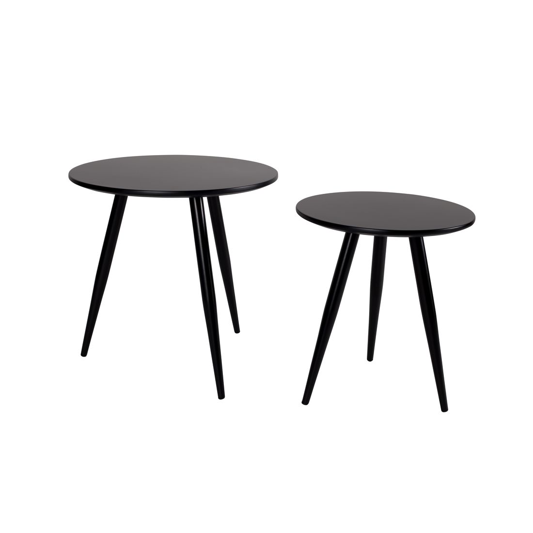 White Label Living Bijzettafel Daven Zwart (Set van 2) - KwaliteitWonen.nl