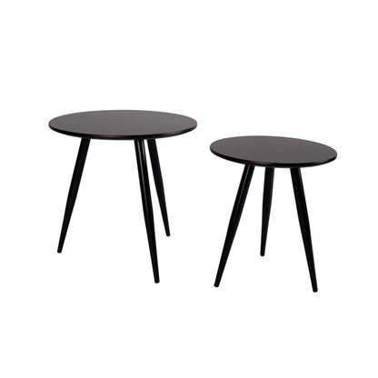 White Label Living Bijzettafel Daven Zwart (Set van 2) - KwaliteitWonen.nl