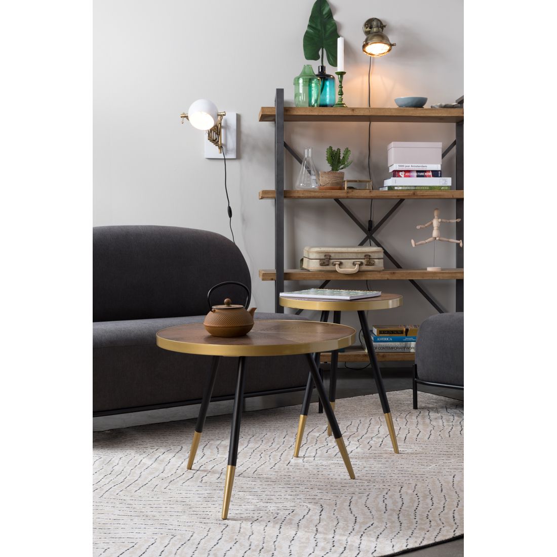 White Label Living Bijzettafel Denise Walnoot - KwaliteitWonen.nl