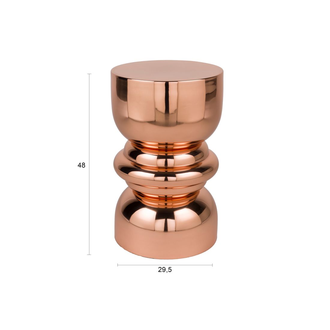 White Label Living Bijzettafel Kinga Copper - KwaliteitWonen.nl