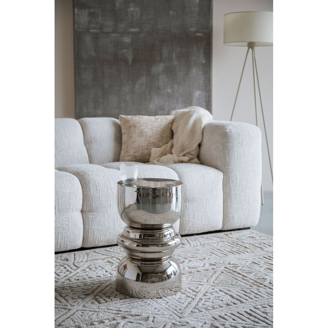 White Label Living Bijzettafel Kinga Zilver - KwaliteitWonen.nl