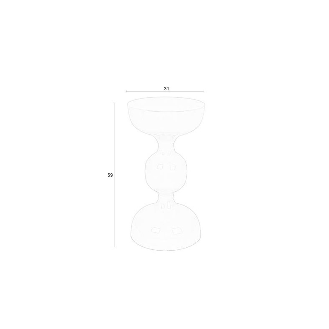 White Label Living Bijzettafel Lars Wit - KwaliteitWonen.nl