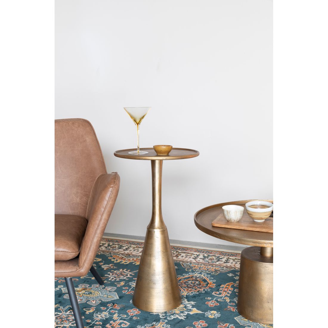 White Label Living Bijzettafel Noah Antiek Messing - KwaliteitWonen.nl