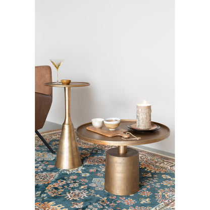 White Label Living Bijzettafel Noah Antiek Messing - KwaliteitWonen.nl