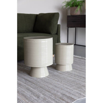 White Label Living Bijzettafel Sven Wit Beige S - KwaliteitWonen.nl
