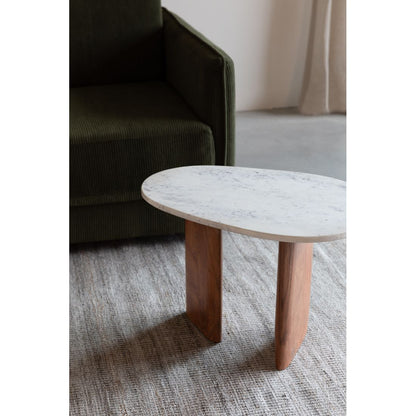 White Label Living Bijzettafel Tanda Marmer Wit - KwaliteitWonen.nl
